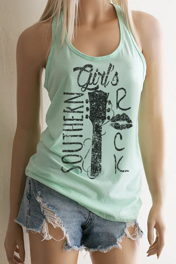 Southern Girl's Rock Racerback Tank Top