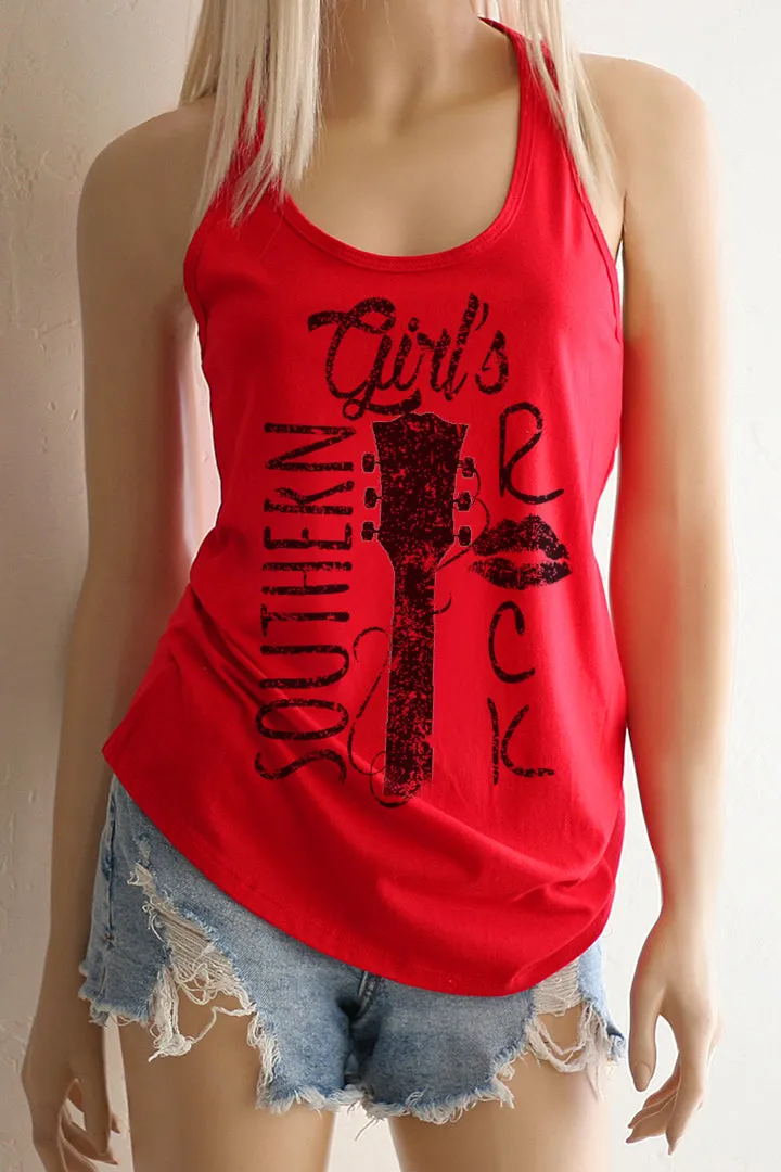 Southern Girl's Rock Racerback Tank Top