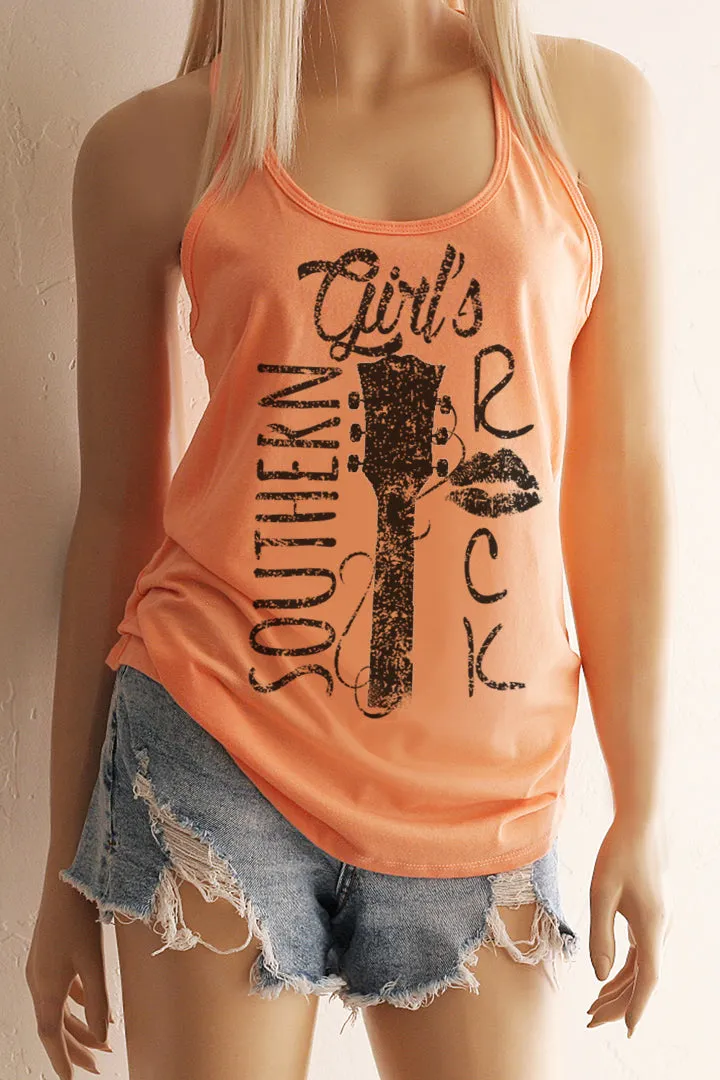 Southern Girl's Rock Racerback Tank Top