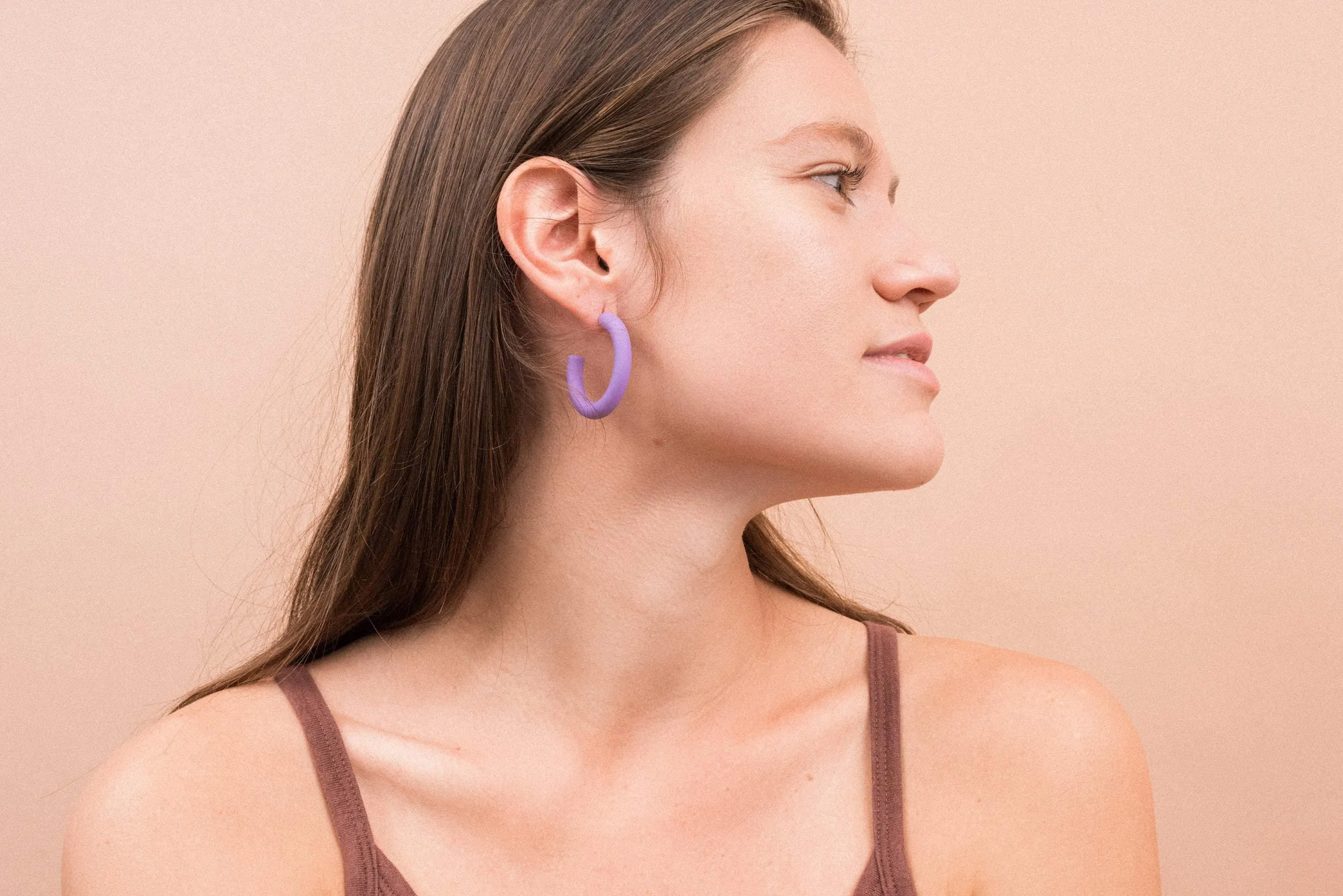 SS925 Louise Hoops in Lilac