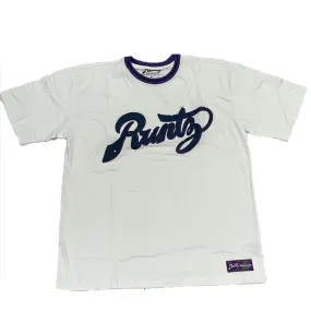 STENCIL RUNTZ SS KNIT T-SHIRT - WHITE/ BLUE