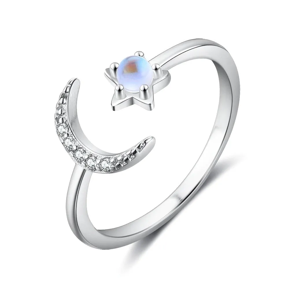 Sterling Silver Adjustable Moonstone Ring