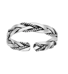 Sterling Silver Pleated Toe Ring