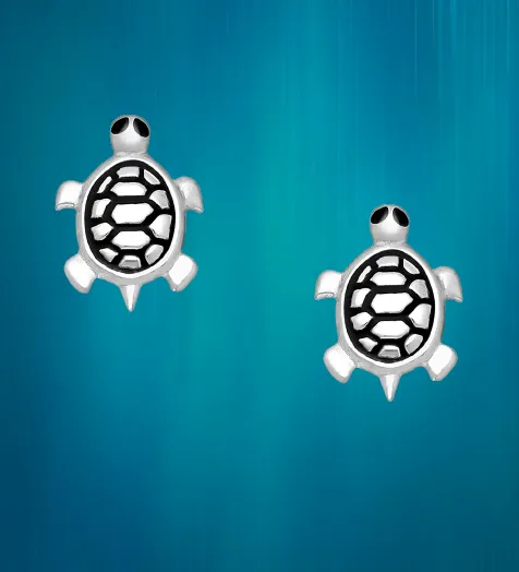 Sterling Silver Sea Turtle Earrings