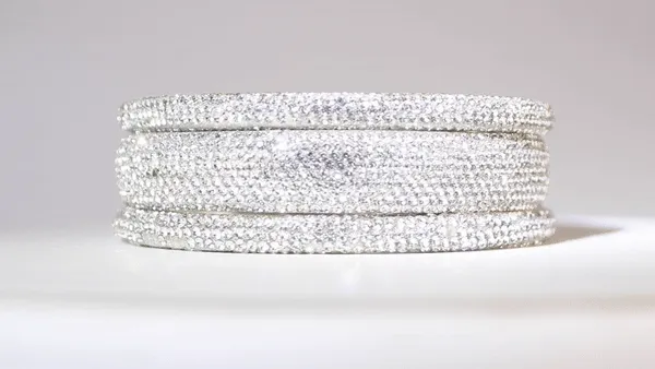 Sundar Bangles  Bollywood White Crystal