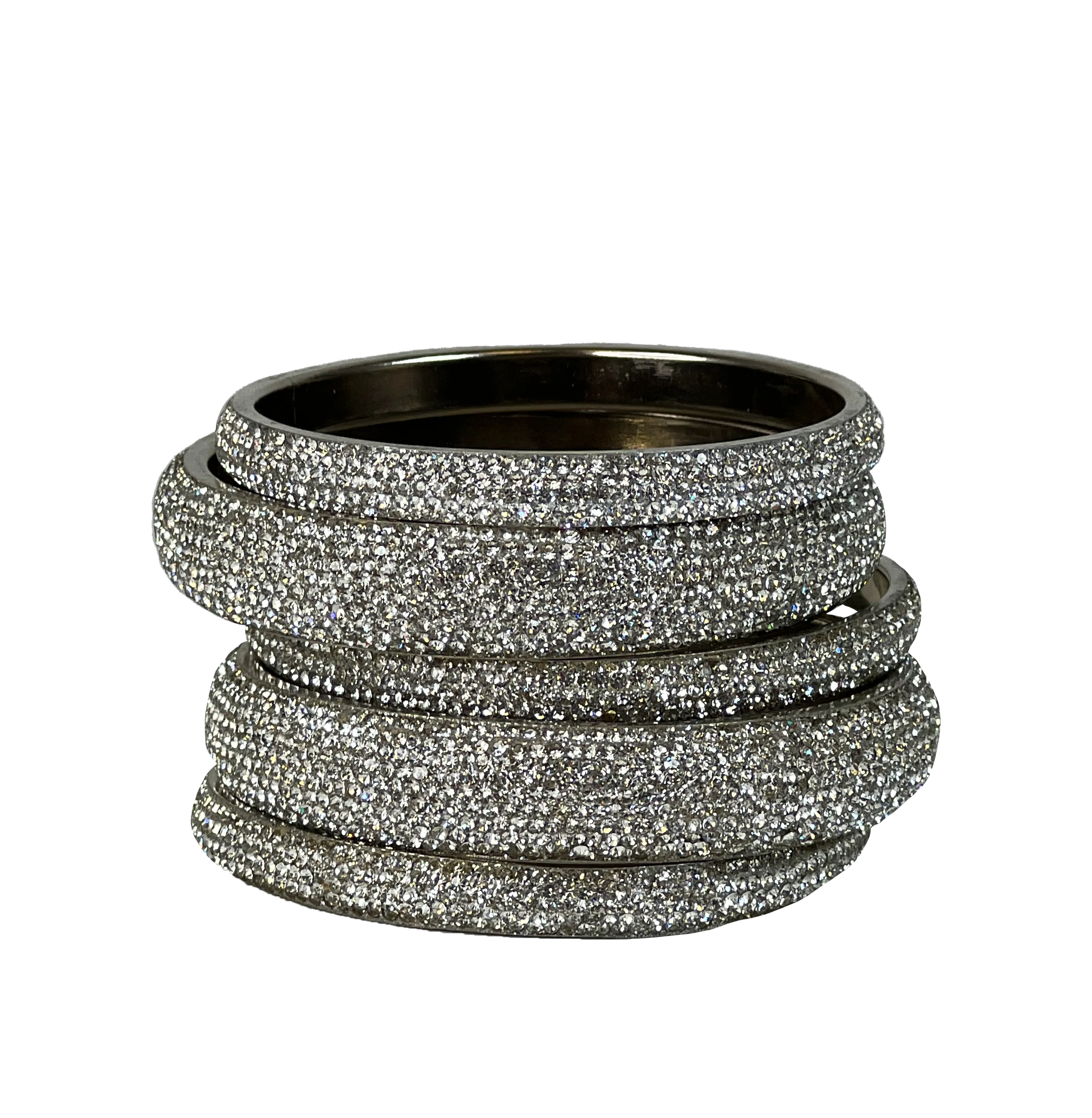 Sundar Bangles  Bollywood White Crystal