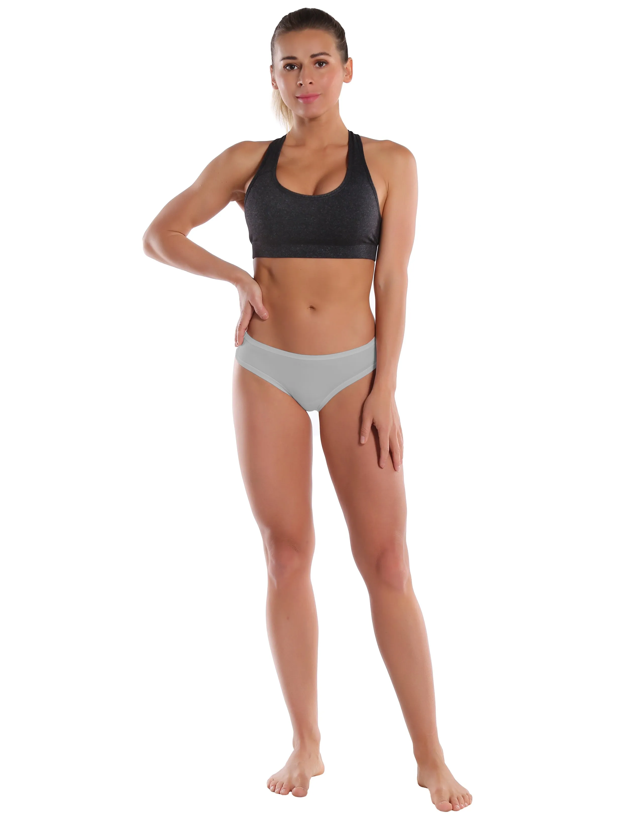 Super Soft Modal Sports Bikini Underwear lightgray_yogastudio