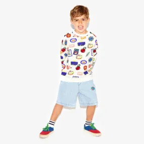 Sweatshirt printed "Tutti Frutti" for children in organic cotton