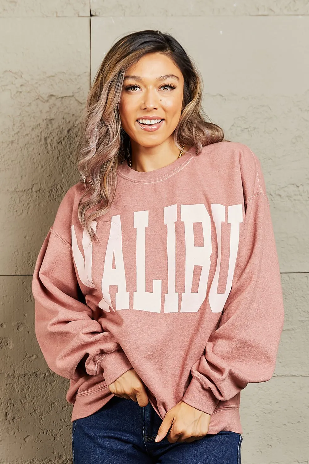 Sweet Claire Malibu Oversized Crewneck Sweatshirt