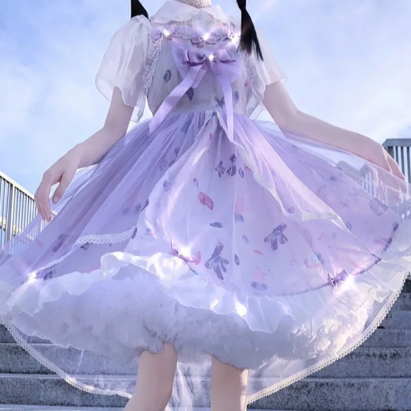 Sweet Purple Bow Lolita Dress / Shawl AD12524