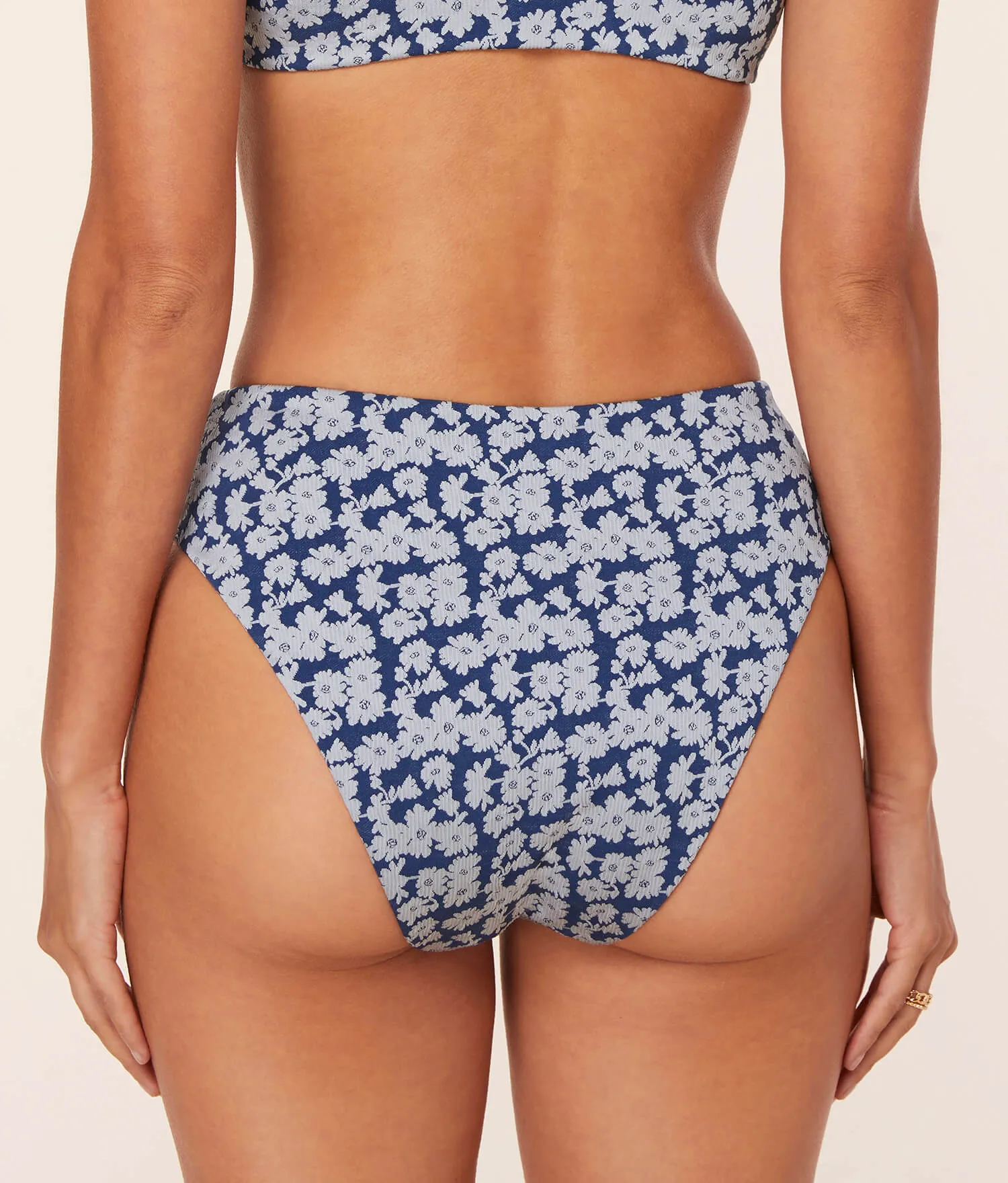 The 90s - High Waisted - Bottom - Indigo Floral - Denim