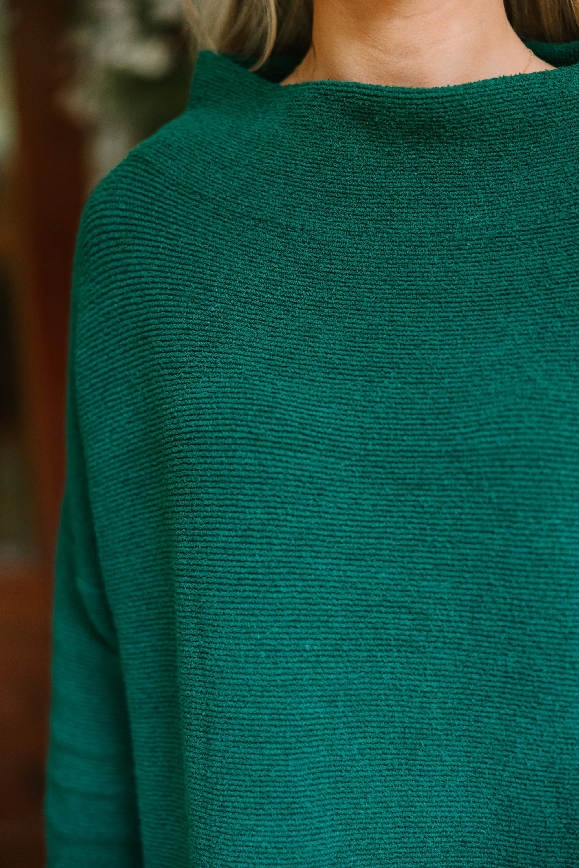 The Slouchy Emerald Green Mock Neck Tunic