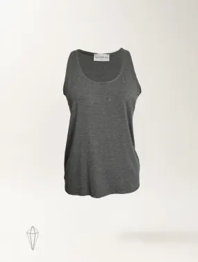 Tori Tank - Charcoal Rayon Jersey