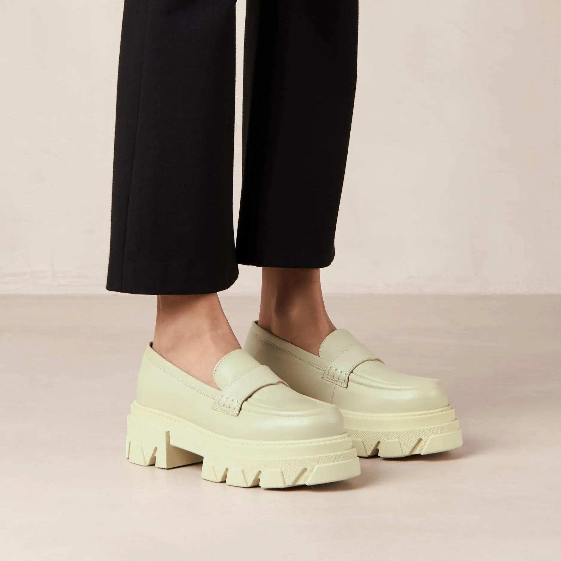 Trailblazer Celery Green Leather Loafers