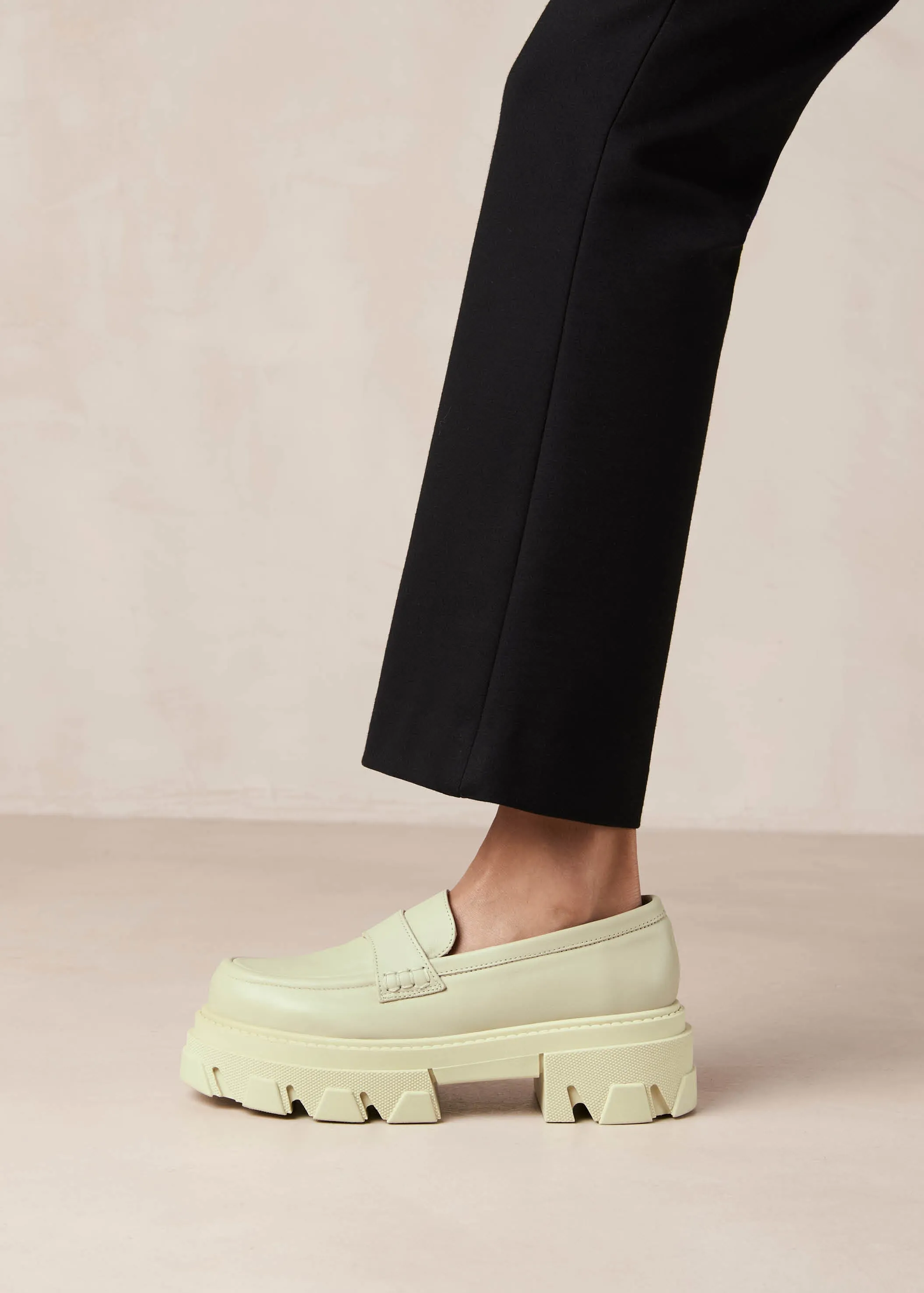 Trailblazer Celery Green Leather Loafers