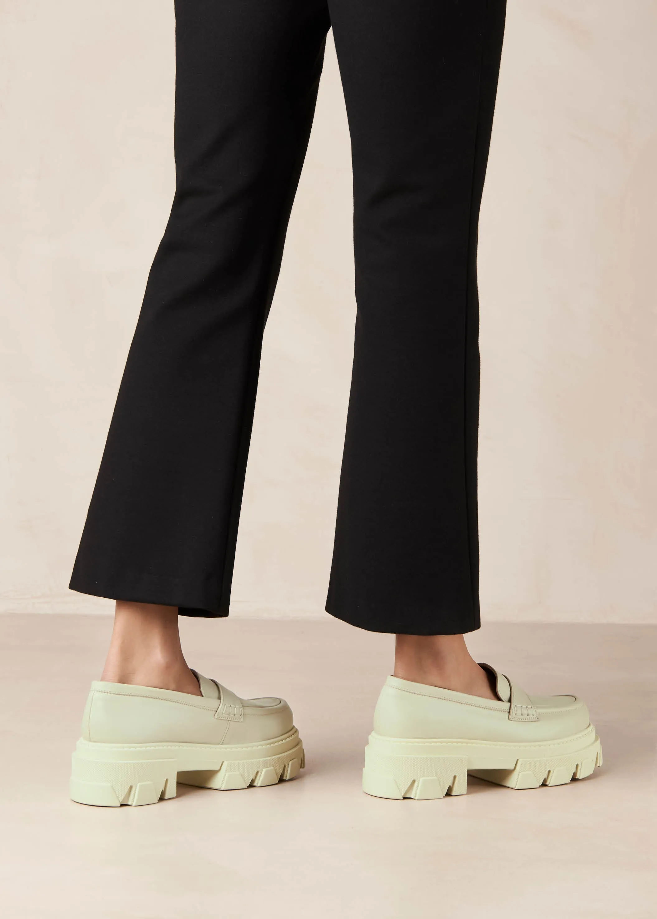 Trailblazer Celery Green Leather Loafers