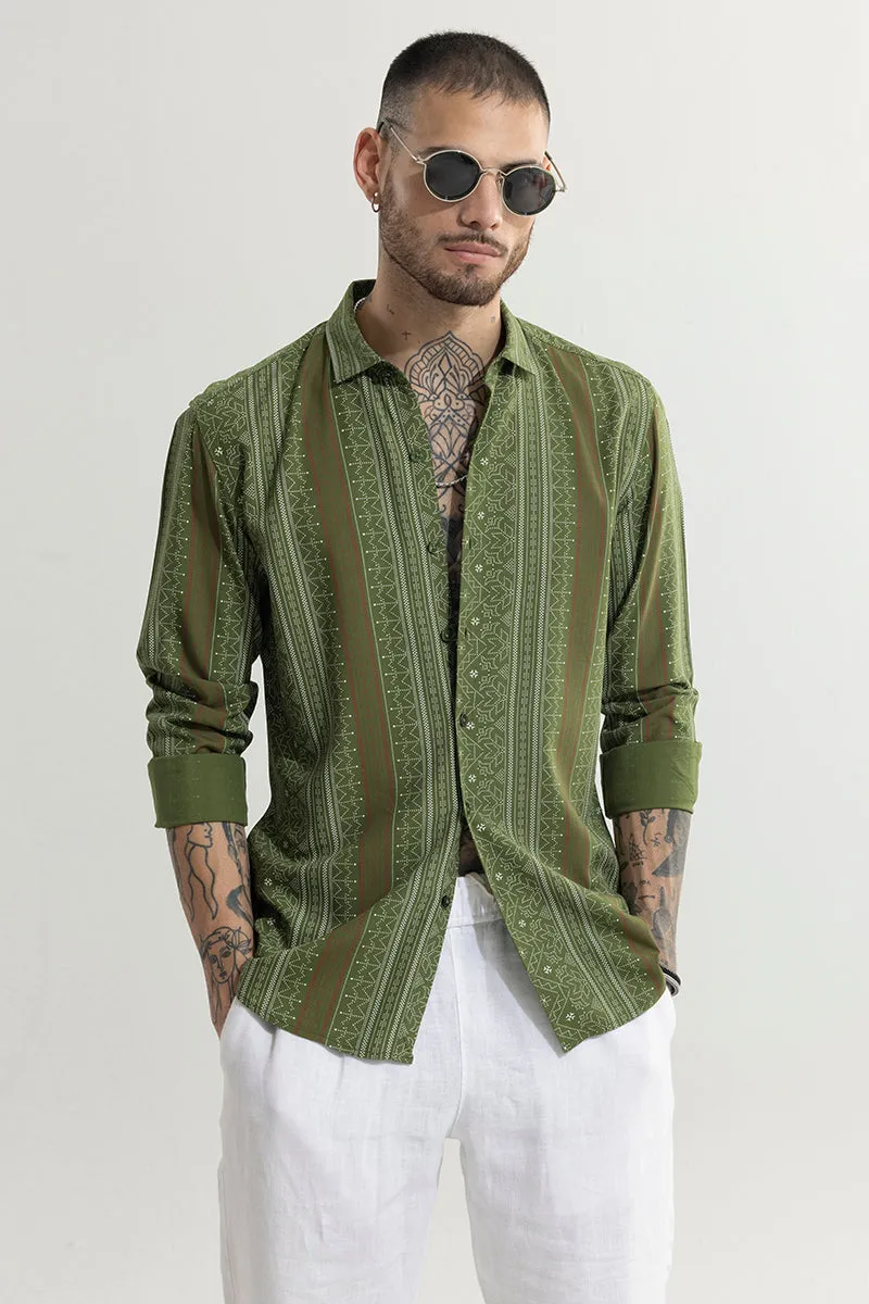 Tribal Artistry Olive Shirt