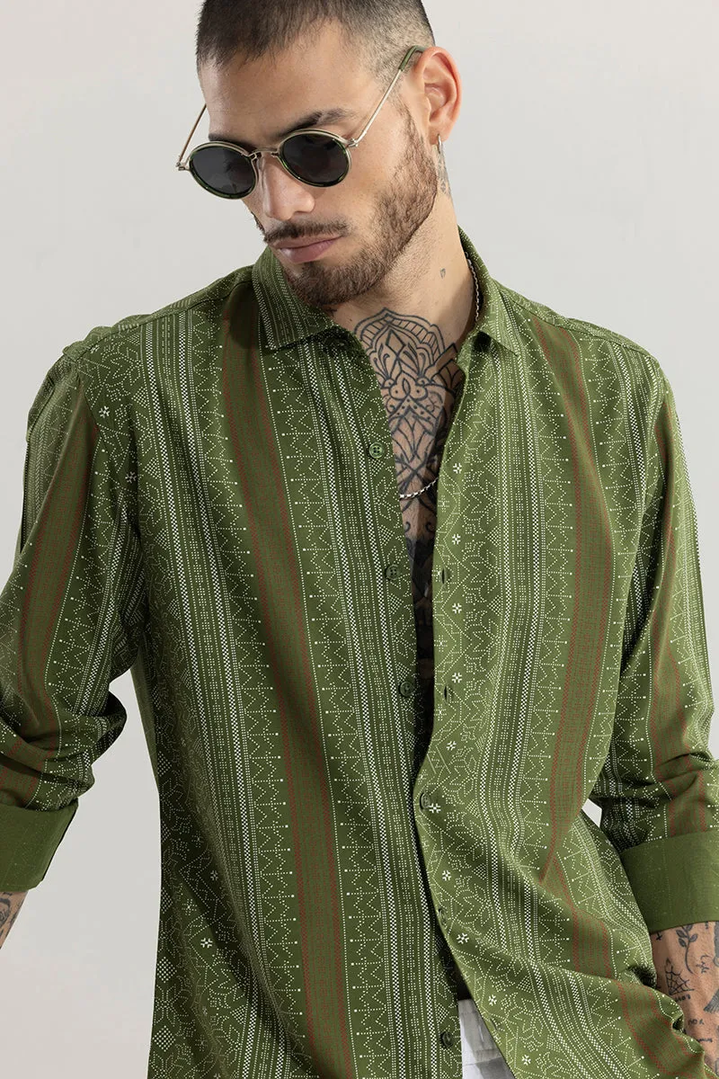 Tribal Artistry Olive Shirt