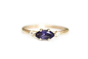 Trine Iolite   Diamond Ring