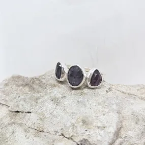 Triple Iolite Ring