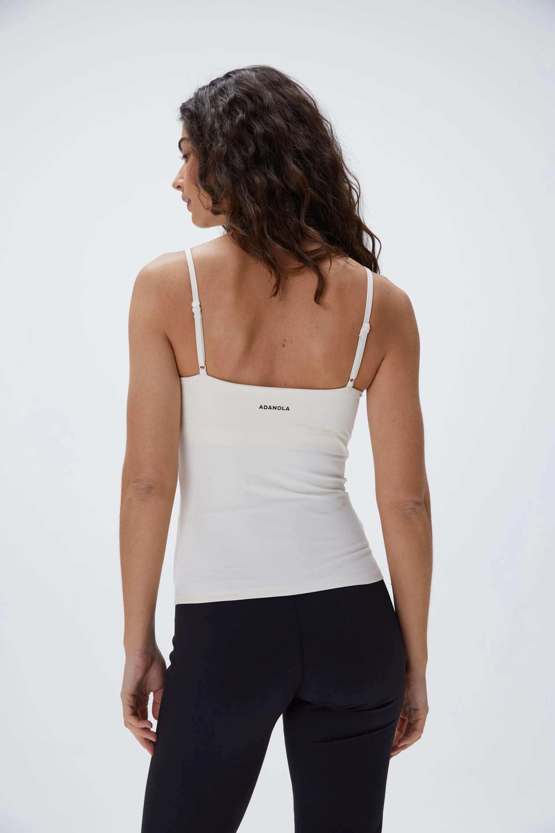 Ultimate Ruched Front Longline Tank Top - Marshmallow White