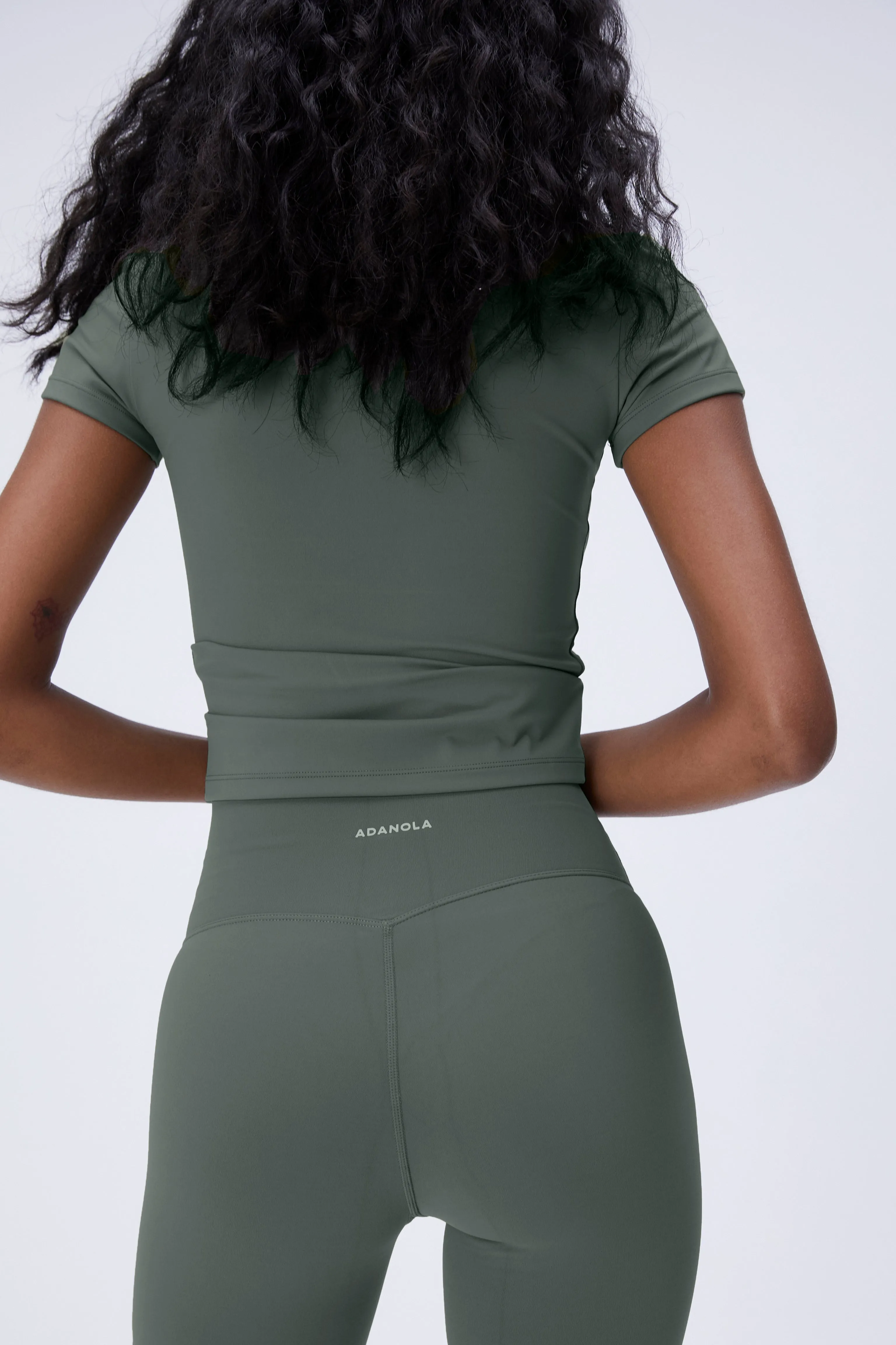 Ultimate Short Sleeve Longline Top - Khaki Green