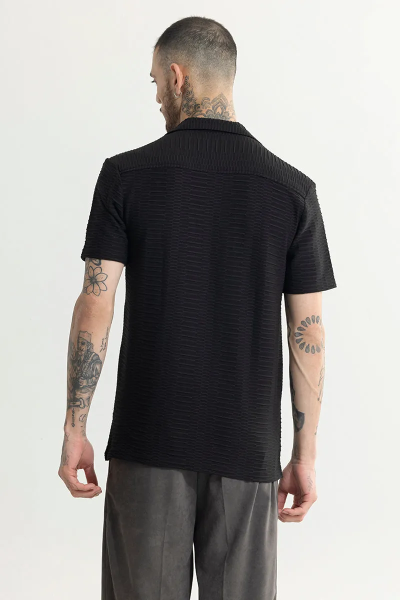 Varying Lines Black Shirt