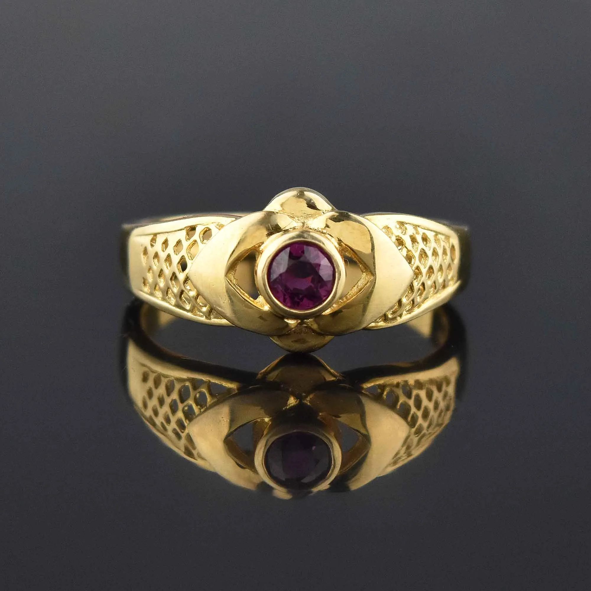 VIntage Art Deco Style 14K Gold Ruby Ring