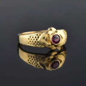 VIntage Art Deco Style 14K Gold Ruby Ring