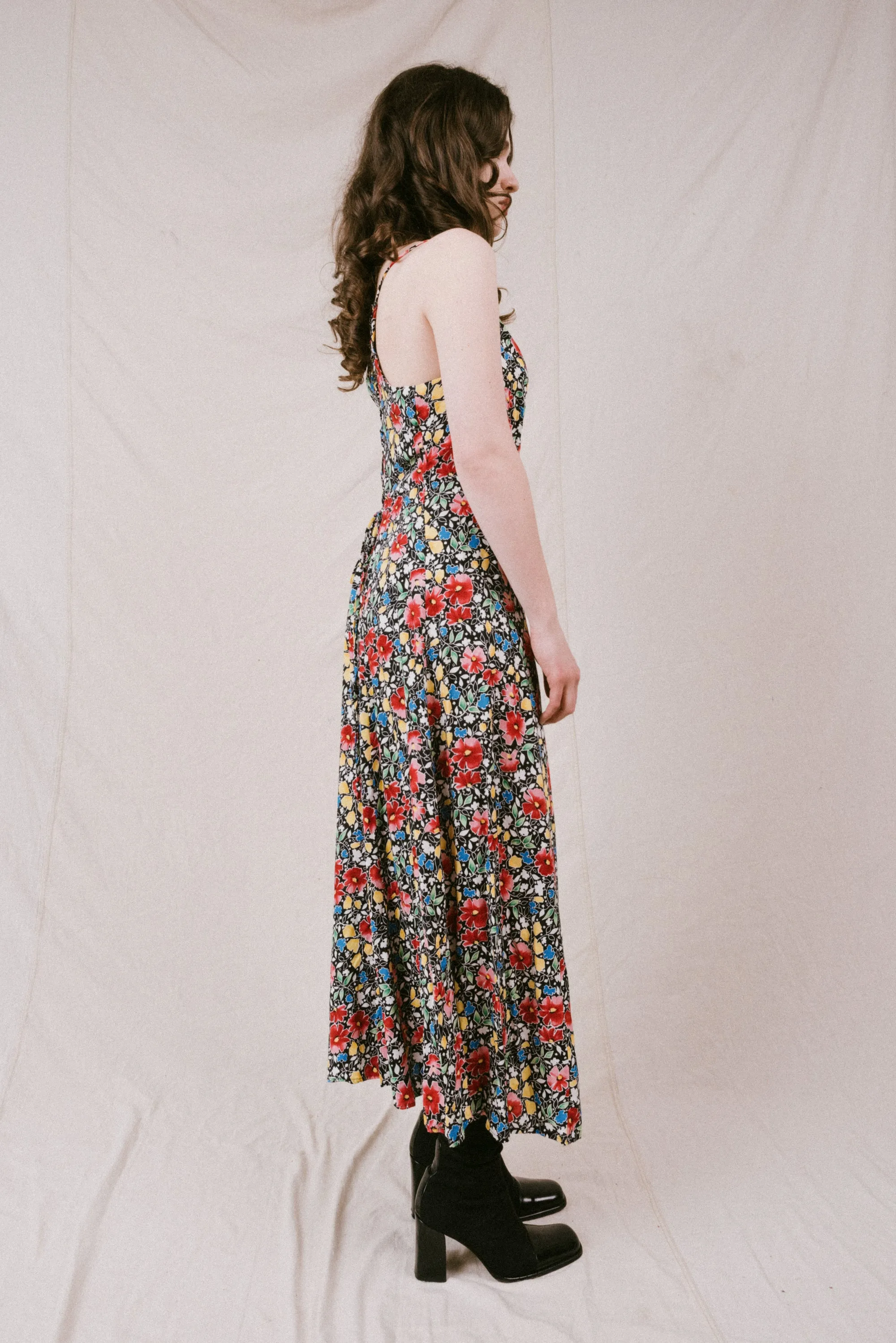 Vintage Strappy Maxi Dress (S/M)