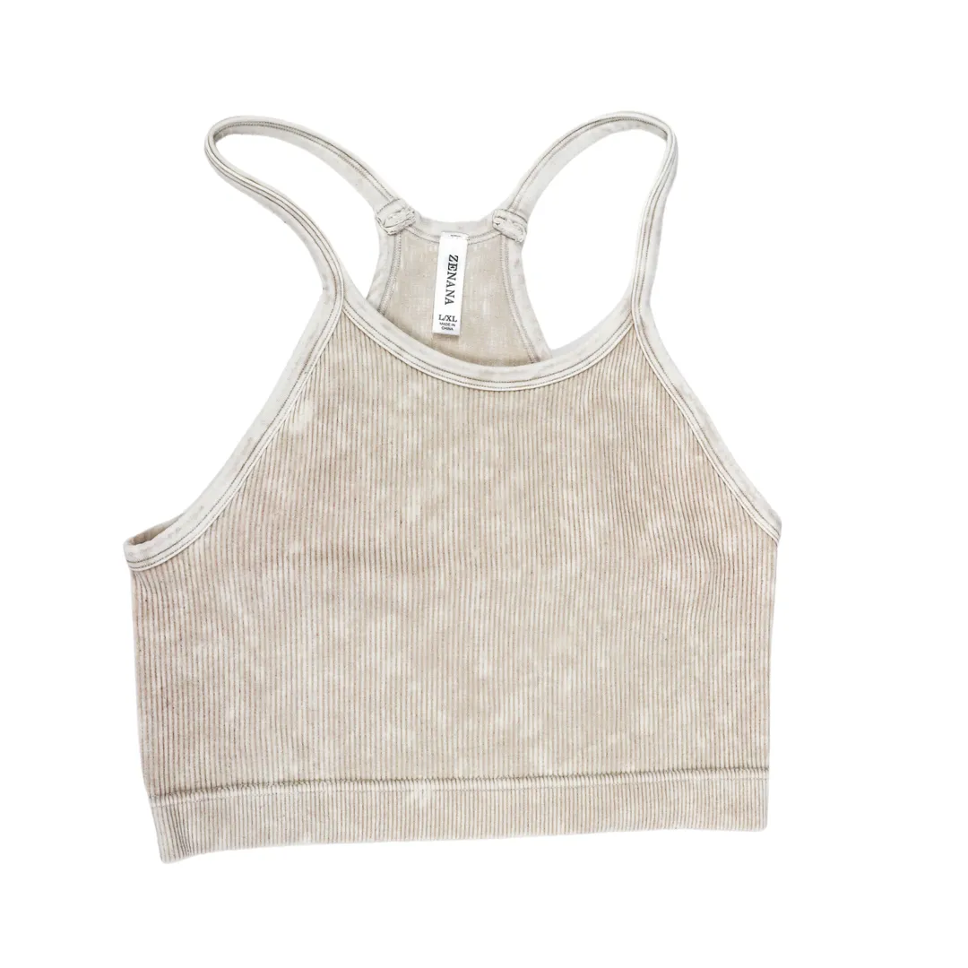 Washed Becca High Scoop Neck Bralette