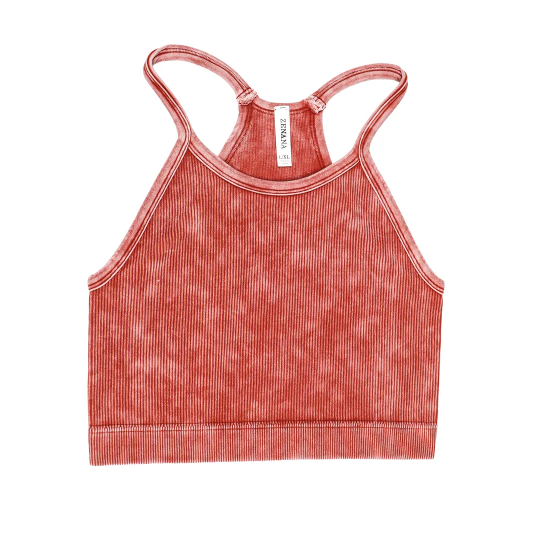 Washed Becca High Scoop Neck Bralette