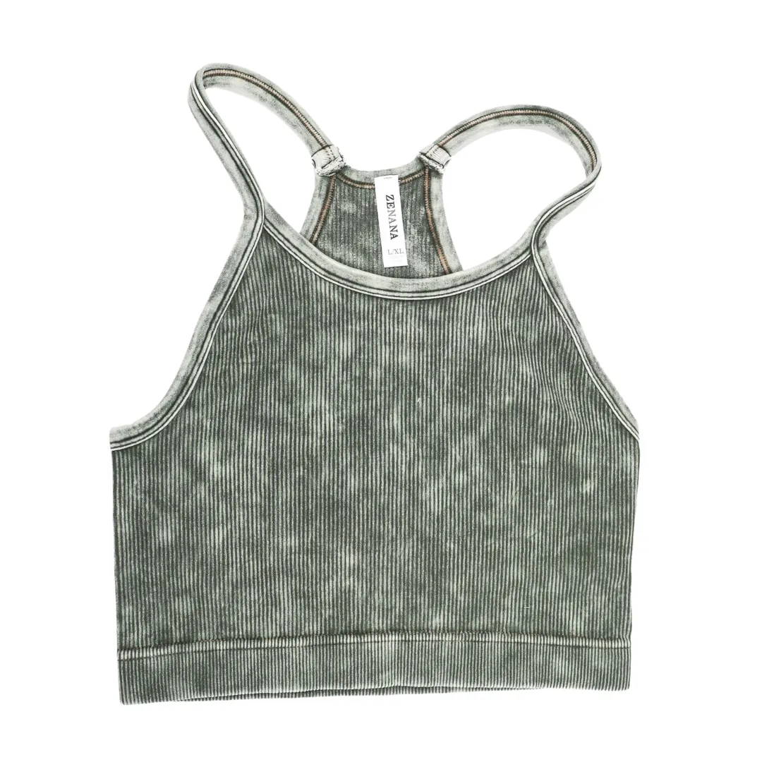 Washed Becca High Scoop Neck Bralette