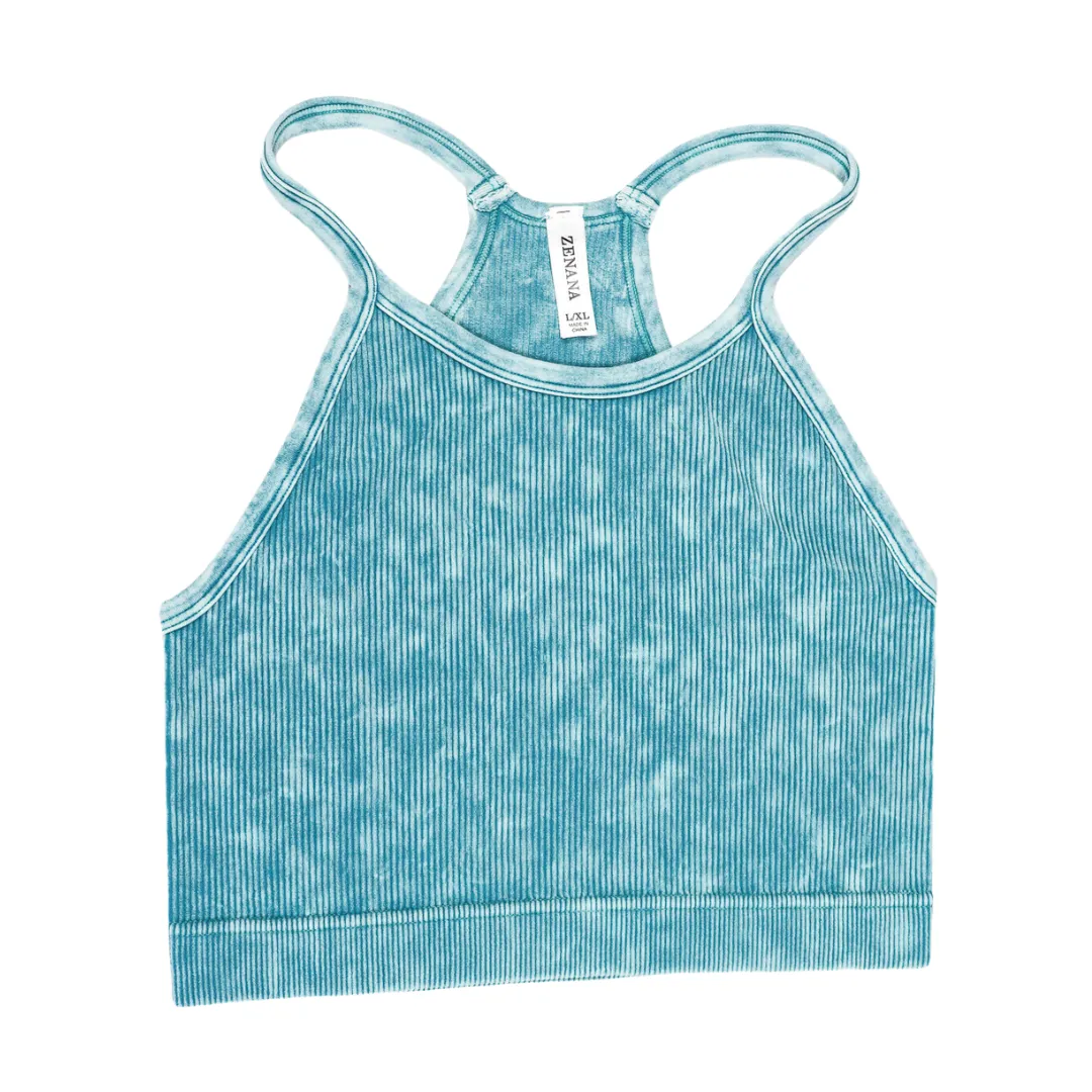 Washed Becca High Scoop Neck Bralette