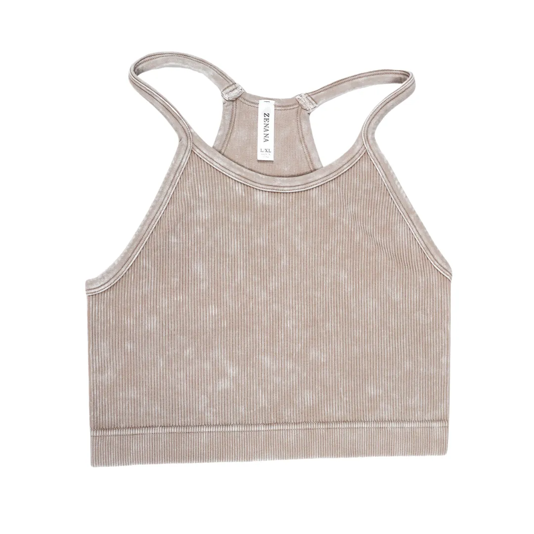 Washed Becca High Scoop Neck Bralette