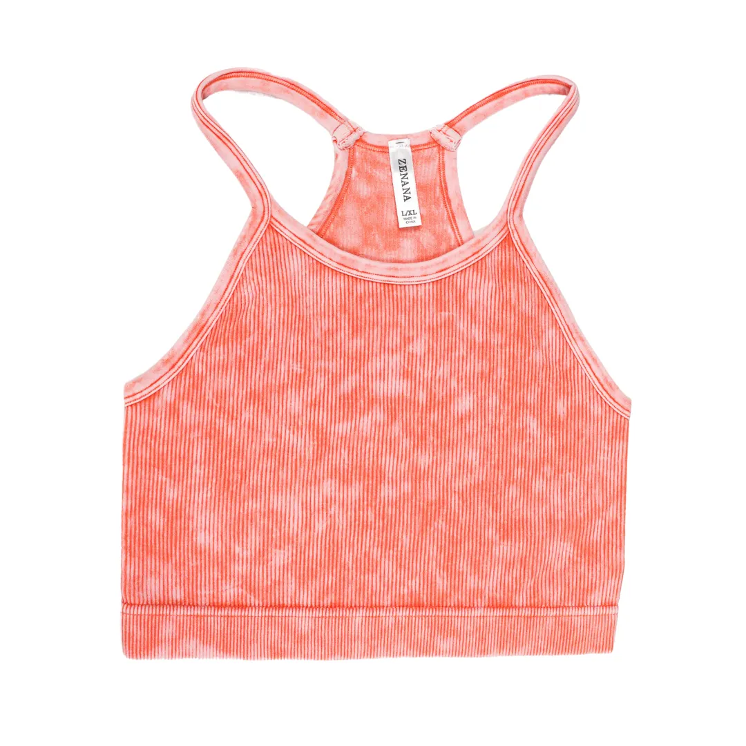 Washed Becca High Scoop Neck Bralette