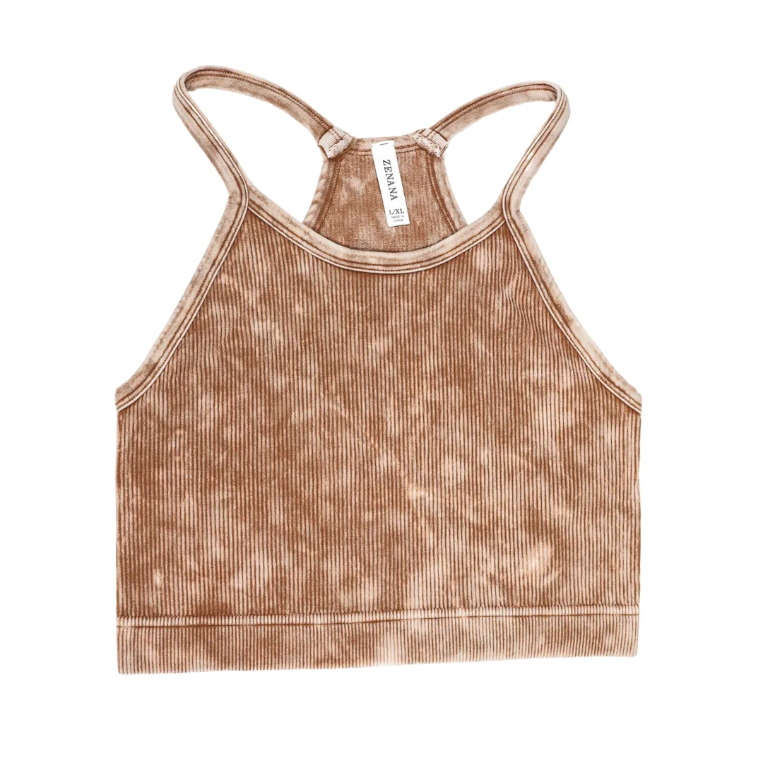 Washed Becca High Scoop Neck Bralette