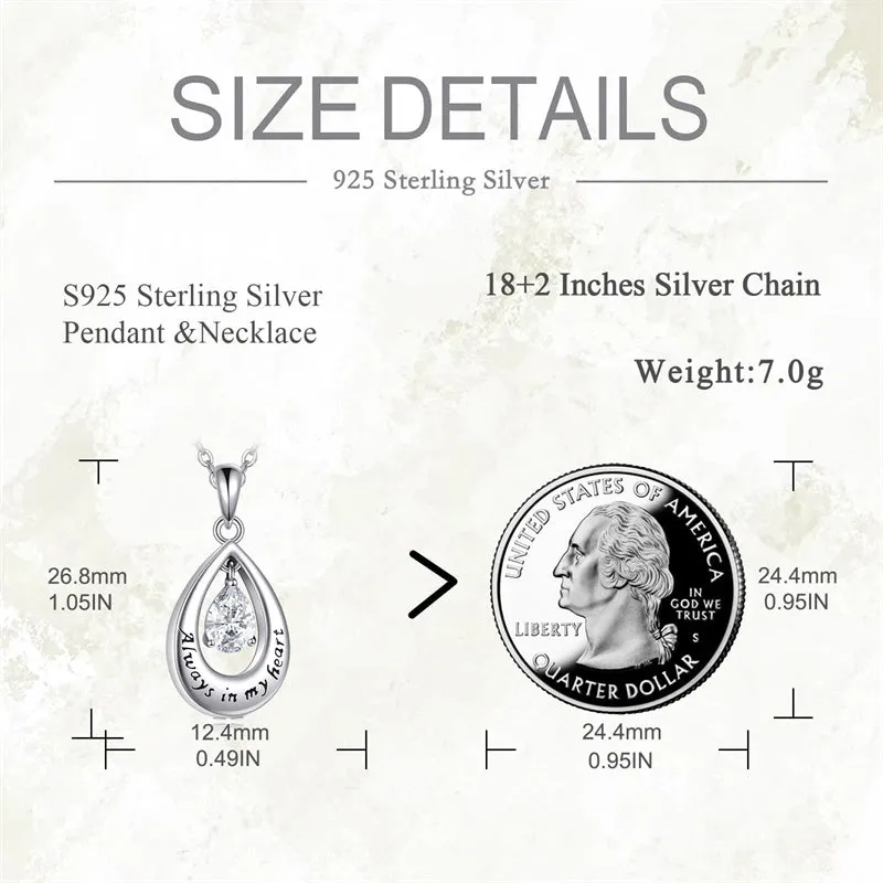 Waterdrop Urn Necklace for Ashes for Women Sterling Silver Cremation Necklace Jewelry for Human