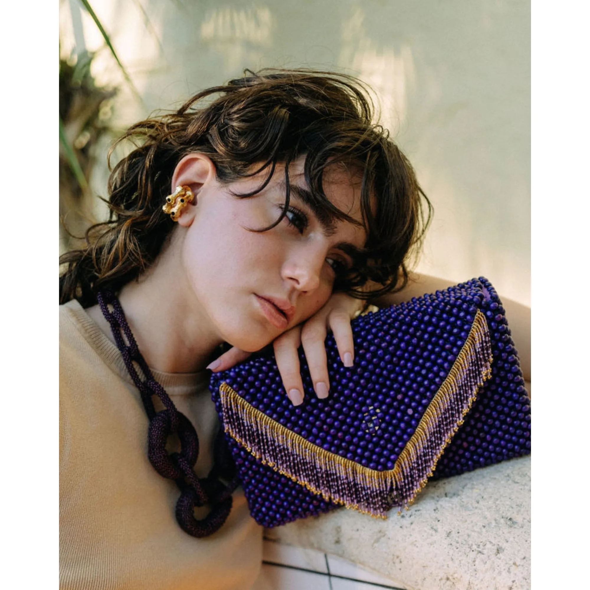 Waterfall Clutch Purple