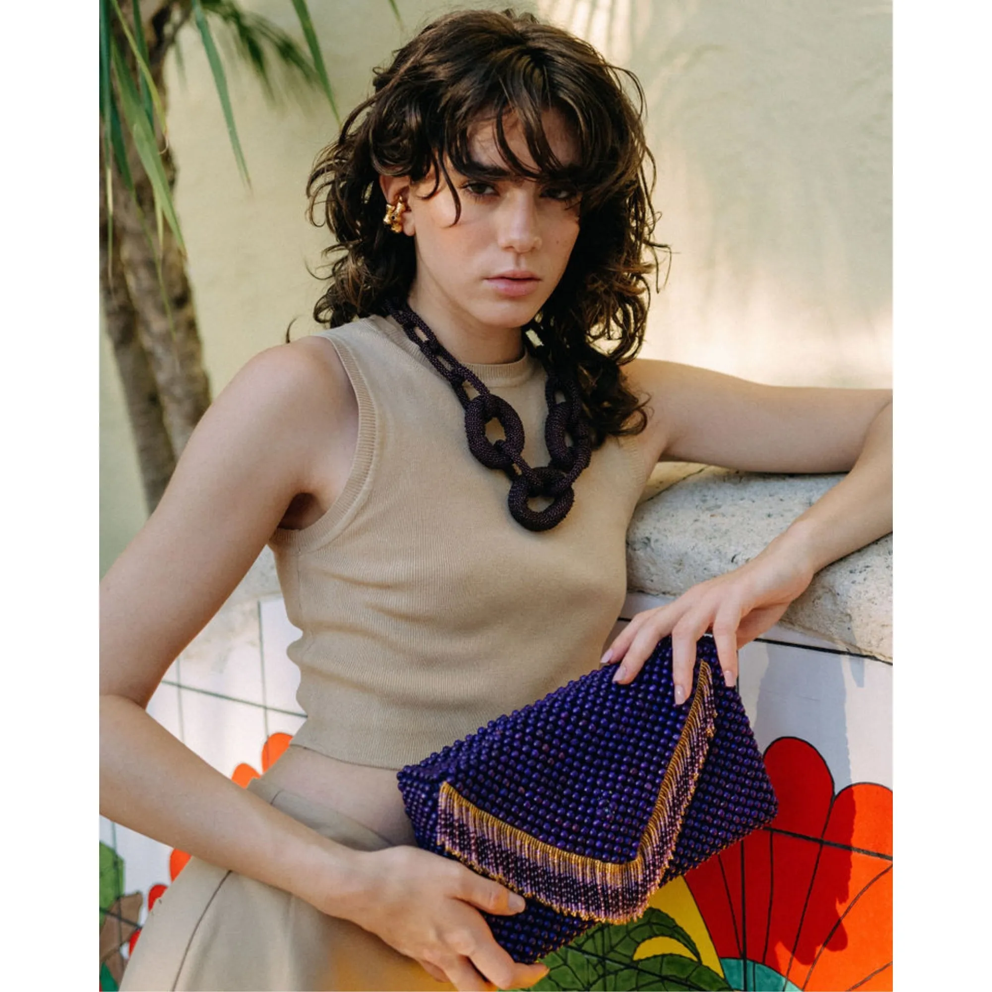 Waterfall Clutch Purple