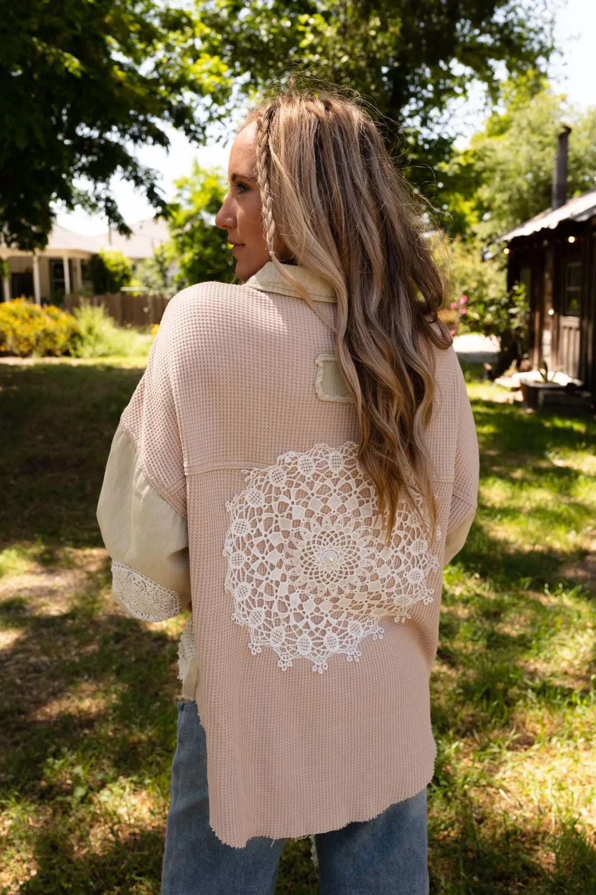 Way Home Patch Detail Shacket - Beige