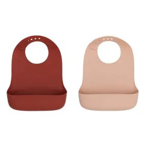 We Might Be Tiny Catchie Bibs - Rust   Beige