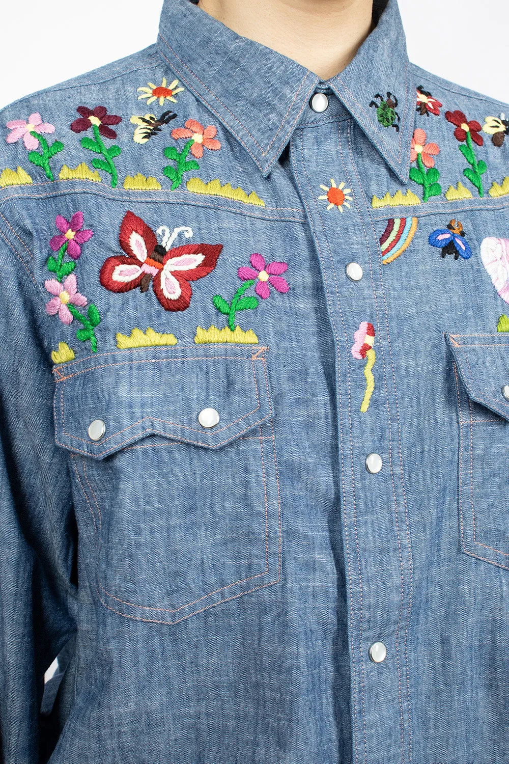 Western Shirt Chambray Embroidery