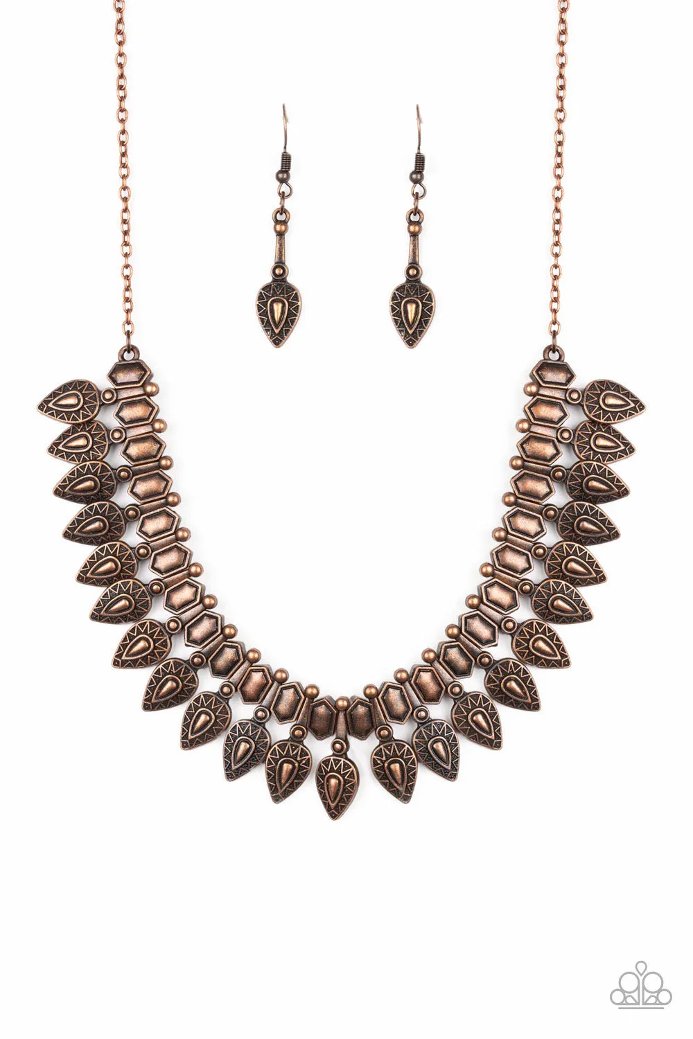 When The Hunter Becomes The Hunted - Copper Paparazzi Necklace