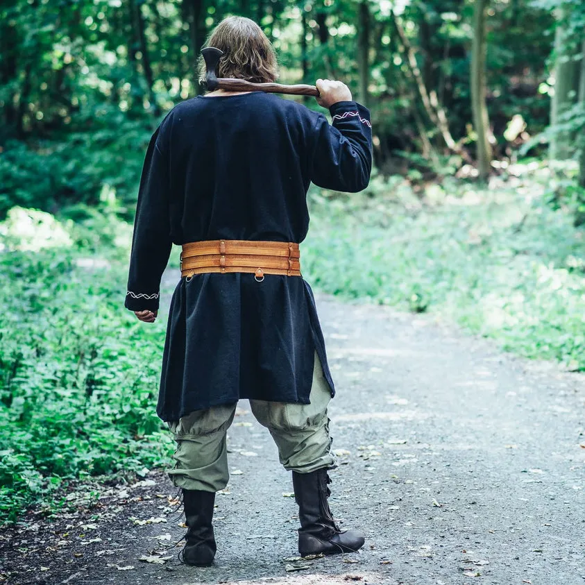 Wide Detailed Viking Leather Belt