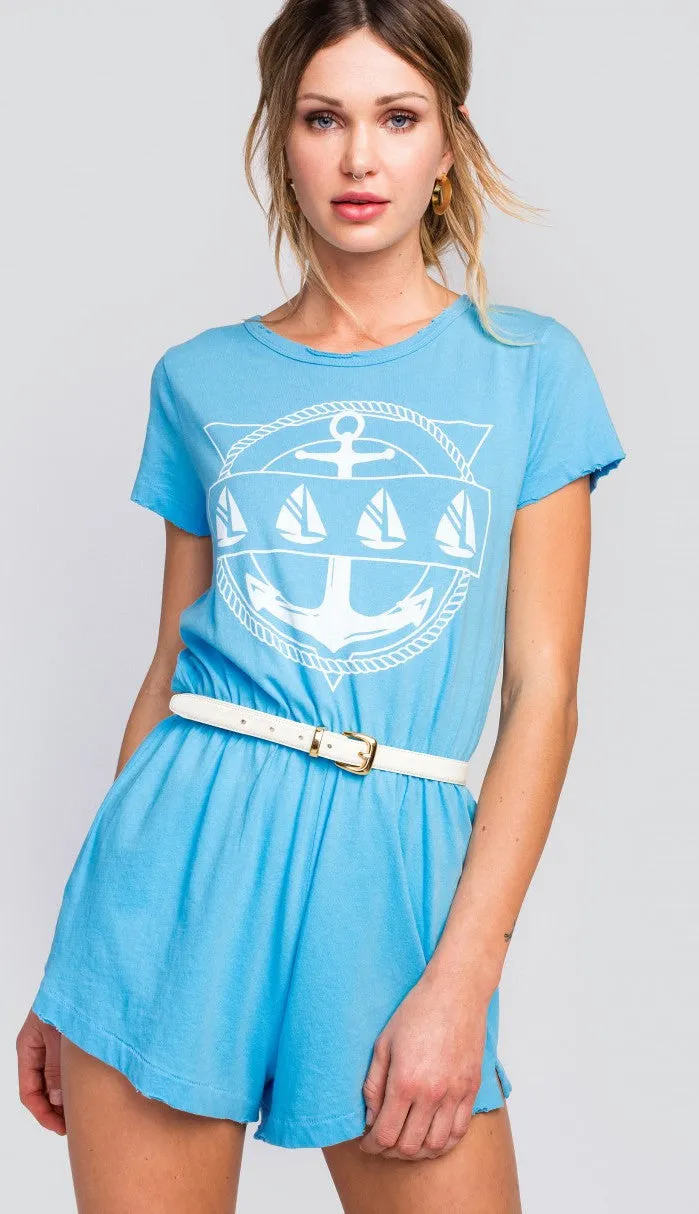 Wildfox Yachting Emblem Cruise Romper