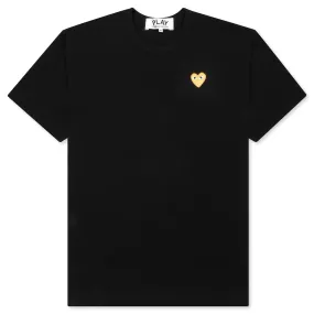 Women's Gold Heart T-Shirt - Black