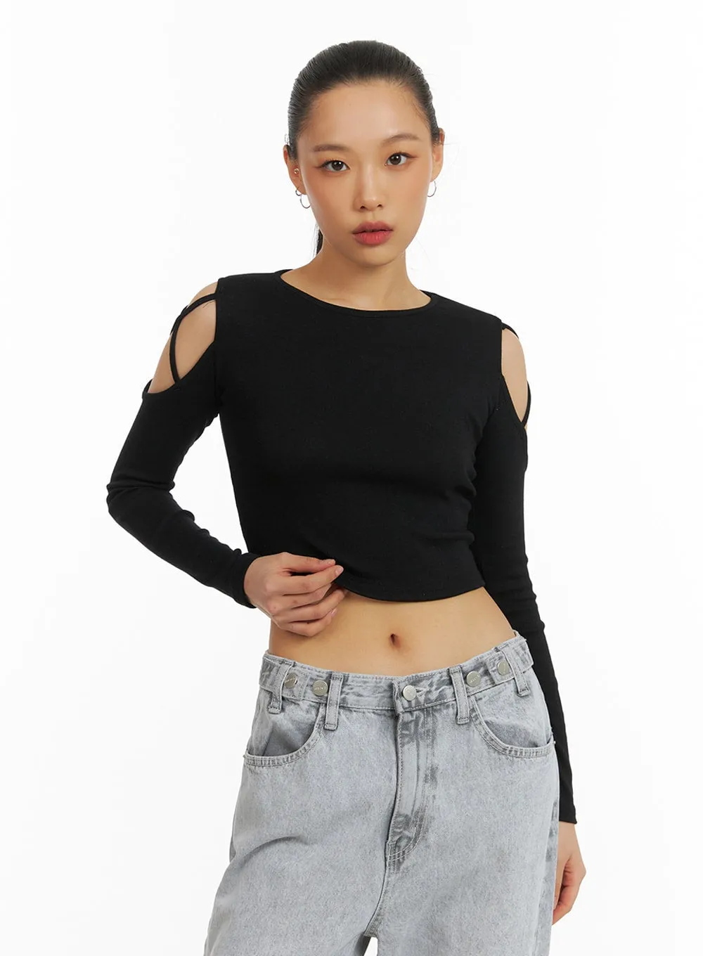 X-Strap Cut-Out Crop Top IA417