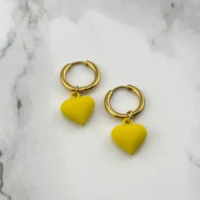 Yellow heart hoops